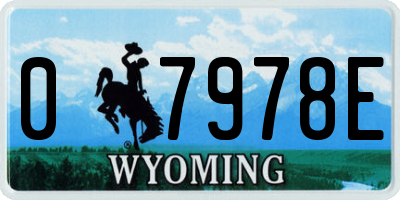 WY license plate 07978E