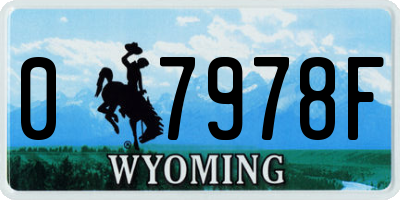 WY license plate 07978F