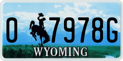 WY license plate 07978G