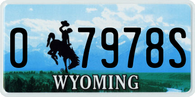 WY license plate 07978S