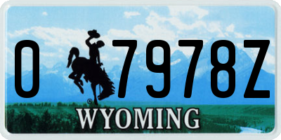 WY license plate 07978Z