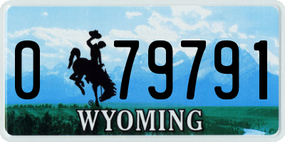 WY license plate 079791