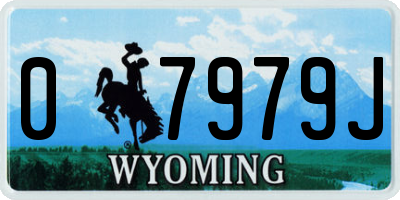 WY license plate 07979J