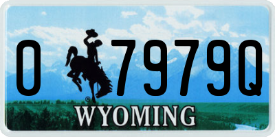 WY license plate 07979Q