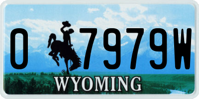 WY license plate 07979W