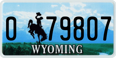 WY license plate 079807