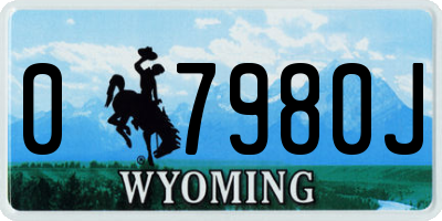 WY license plate 07980J