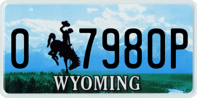 WY license plate 07980P