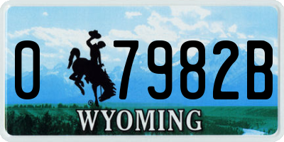 WY license plate 07982B