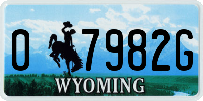 WY license plate 07982G
