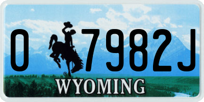 WY license plate 07982J