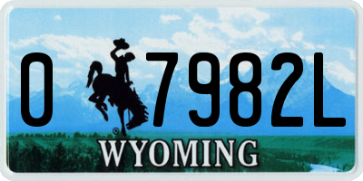 WY license plate 07982L