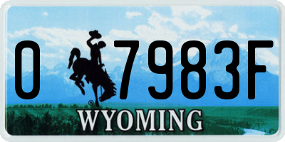 WY license plate 07983F