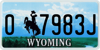 WY license plate 07983J