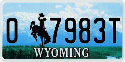 WY license plate 07983T
