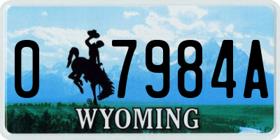 WY license plate 07984A