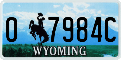 WY license plate 07984C