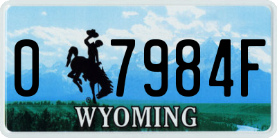 WY license plate 07984F