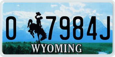 WY license plate 07984J