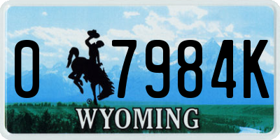 WY license plate 07984K