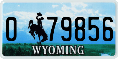 WY license plate 079856