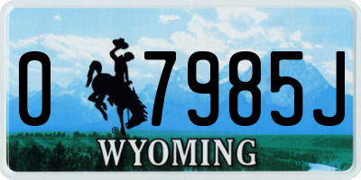 WY license plate 07985J