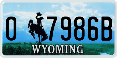 WY license plate 07986B