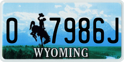 WY license plate 07986J