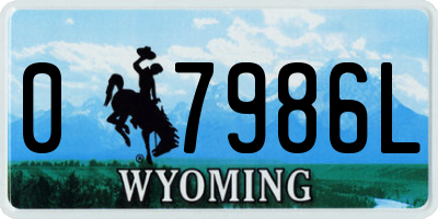 WY license plate 07986L
