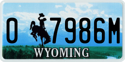 WY license plate 07986M