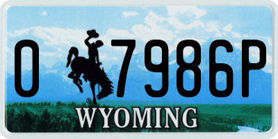 WY license plate 07986P