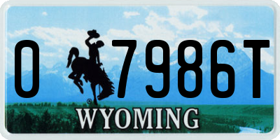 WY license plate 07986T