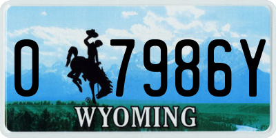 WY license plate 07986Y