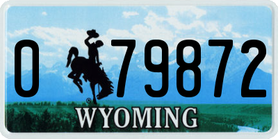 WY license plate 079872