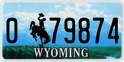 WY license plate 079874