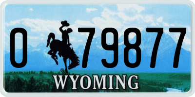 WY license plate 079877