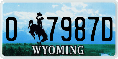 WY license plate 07987D