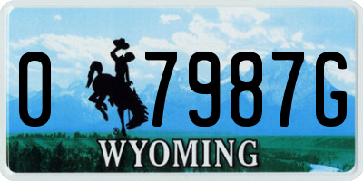 WY license plate 07987G
