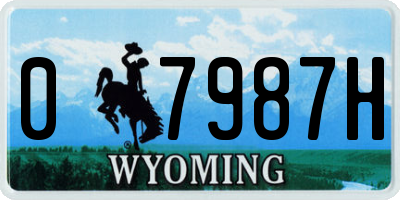 WY license plate 07987H