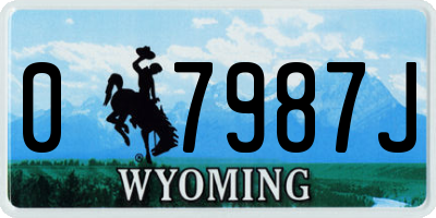 WY license plate 07987J