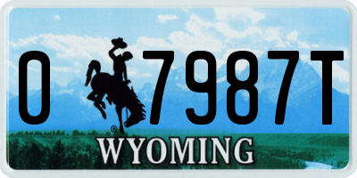 WY license plate 07987T