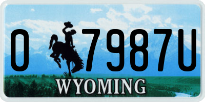 WY license plate 07987U