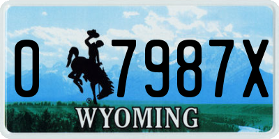 WY license plate 07987X