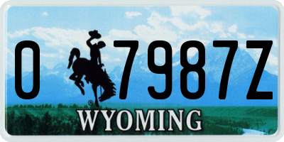 WY license plate 07987Z