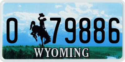 WY license plate 079886