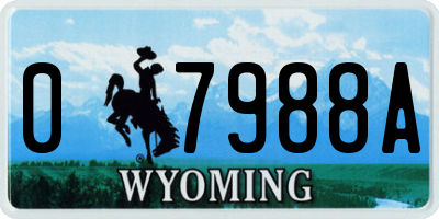 WY license plate 07988A
