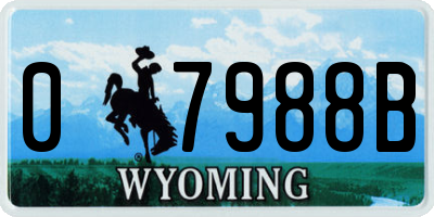 WY license plate 07988B