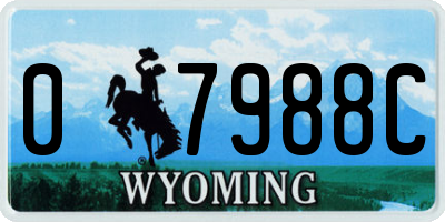 WY license plate 07988C