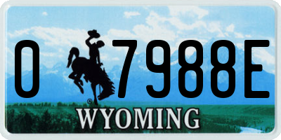 WY license plate 07988E