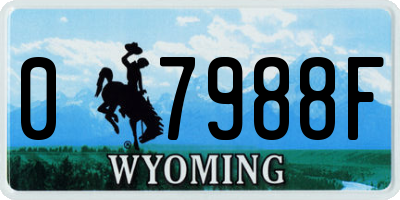WY license plate 07988F